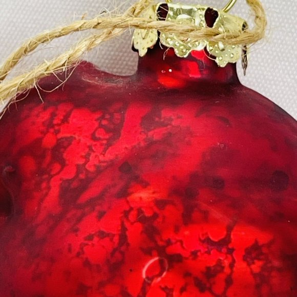 JUMBO 6 Inch Blown Glass Santa Face With Brass Tone Bell Christmas Ornament - Picture 5 of 13